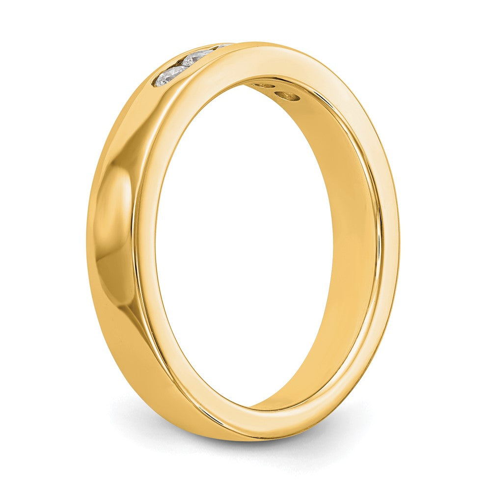 14K Yellow Gold 5-Stone Real Diamond Channel Band