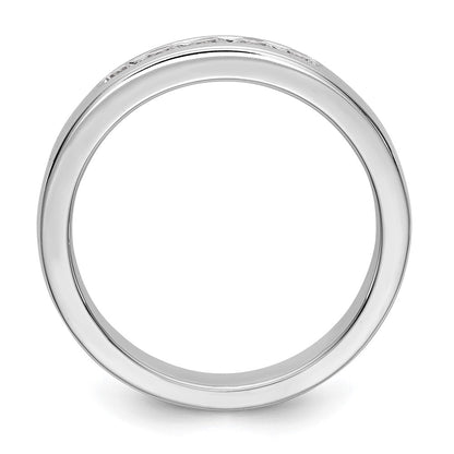 14K White Gold 5-Stone Real Diamond Channel Band