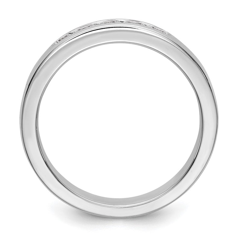 14K White Gold 5-Stone Real Diamond Channel Band