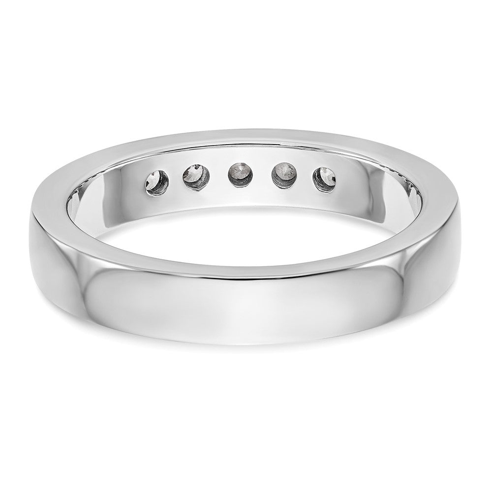 14K White Gold TRUE ORIGIN Lab Grown Diamond VS+, F+ 5-Stone Channel Wedding Band Ring