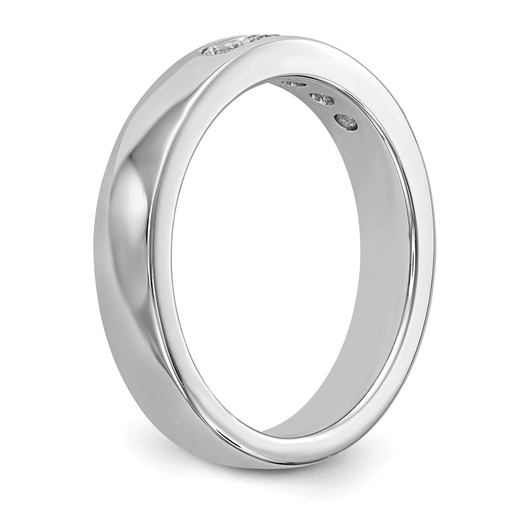 14K White Gold 5-Stone Real Diamond Channel Band