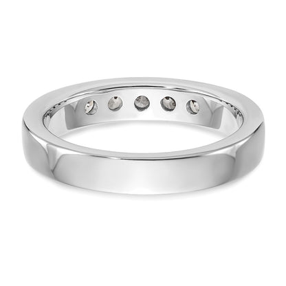14K White Gold TRUE ORIGIN Lab Grown Diamond VS+, F+ 5-Stone Channel Wedding Band Ring