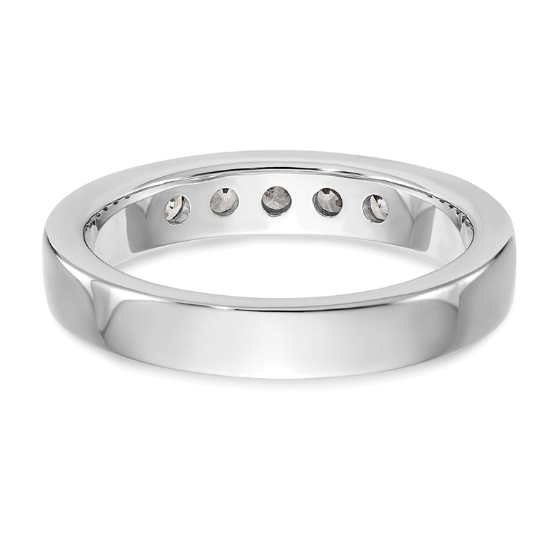 14K White Gold TRUE ORIGIN Lab Grown Diamond VS+, F+ 5-Stone Channel Wedding Band Ring