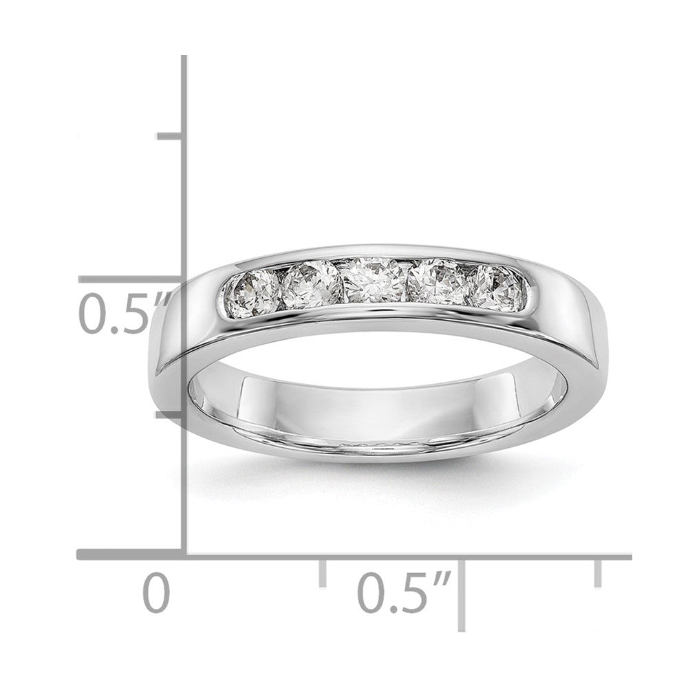 14K White Gold TRUE ORIGIN Lab Grown Diamond VS+, F+ 5-Stone Channel Wedding Band Ring