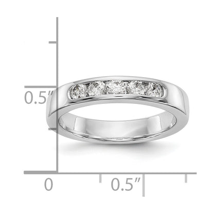 14K White Gold TRUE ORIGIN Lab Grown Diamond VS+, F+ 5-Stone Channel Wedding Band Ring
