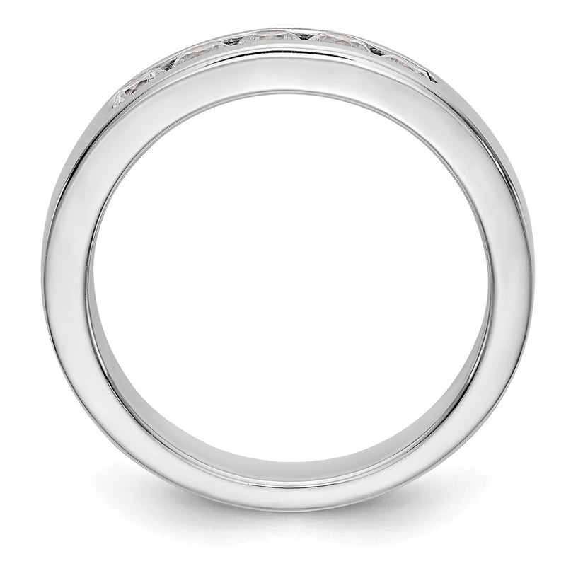 14K White Gold 5-Stone Diamond Channel Wedding Band Ring