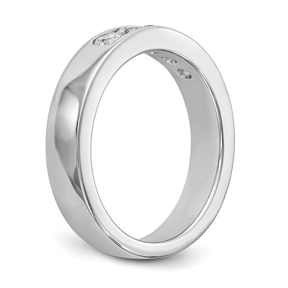 14K White Gold 5-Stone Diamond Channel Wedding Band Ring