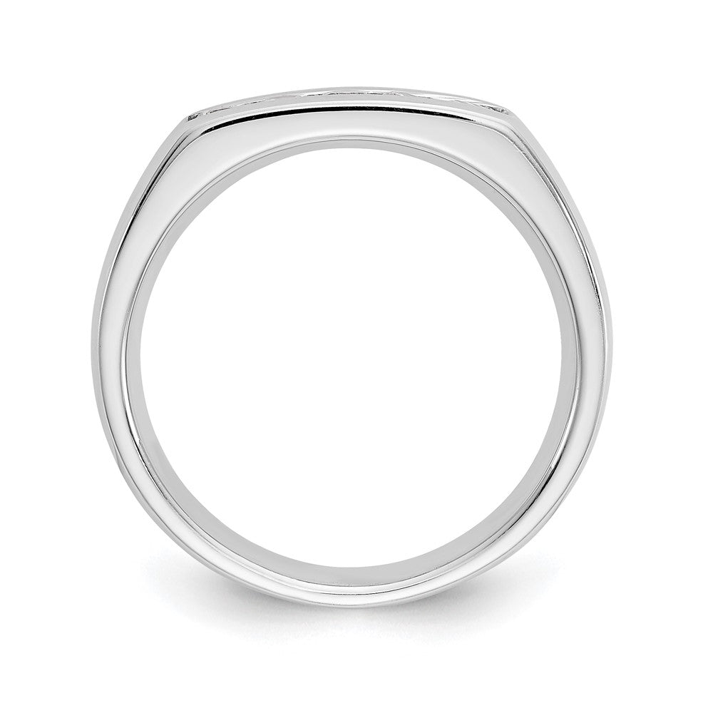 14K White Gold 5-Stone Real Diamond Channel Band