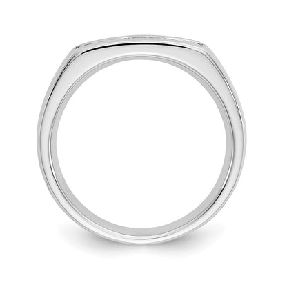 14K White Gold 5-Stone Real Diamond Channel Band