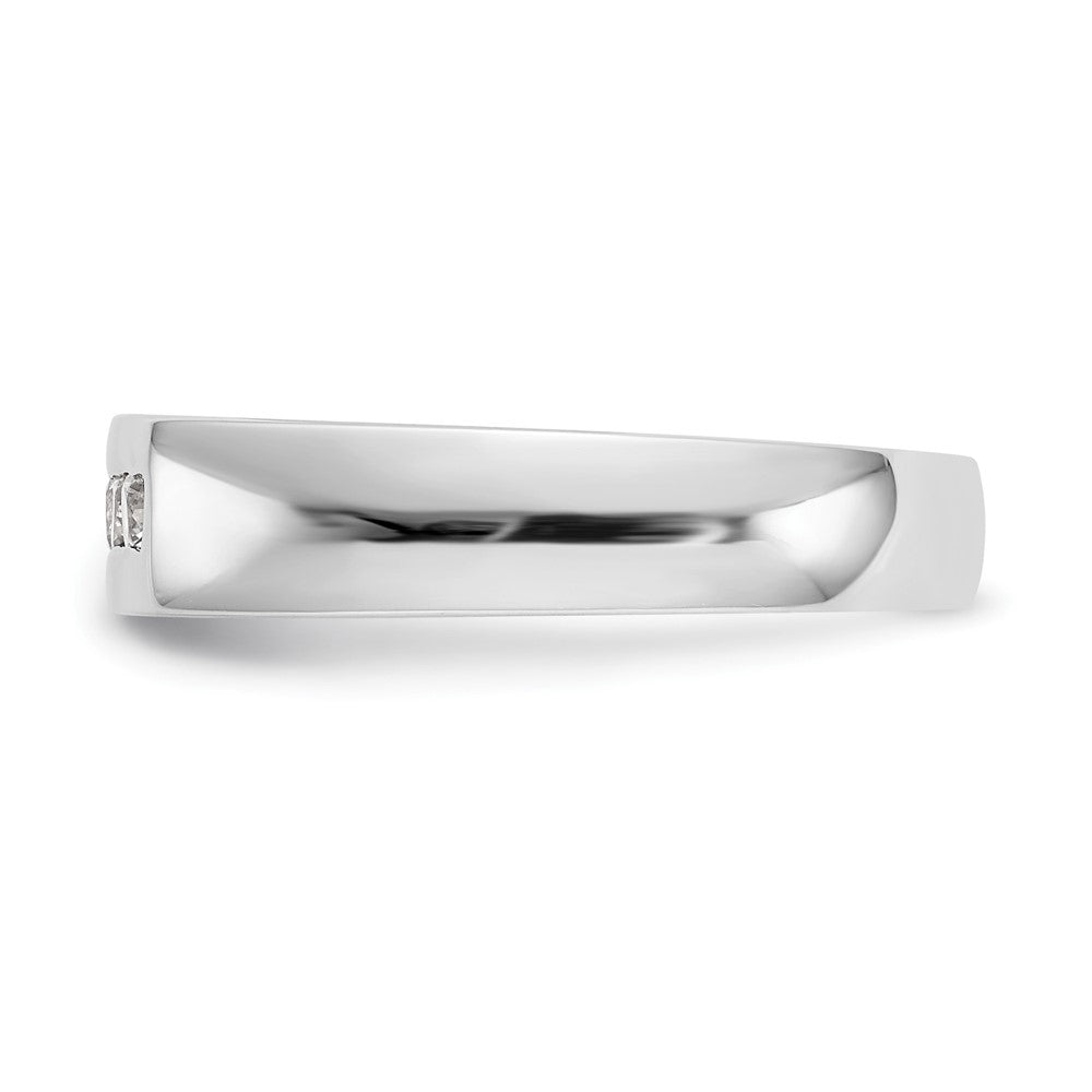 14K White Gold 5-Stone Real Diamond Channel Band