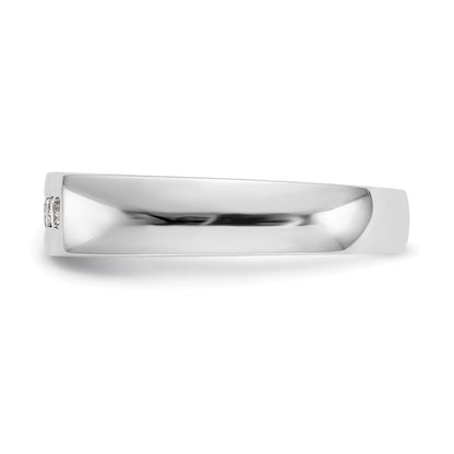 14K White Gold 5-Stone Real Diamond Channel Band