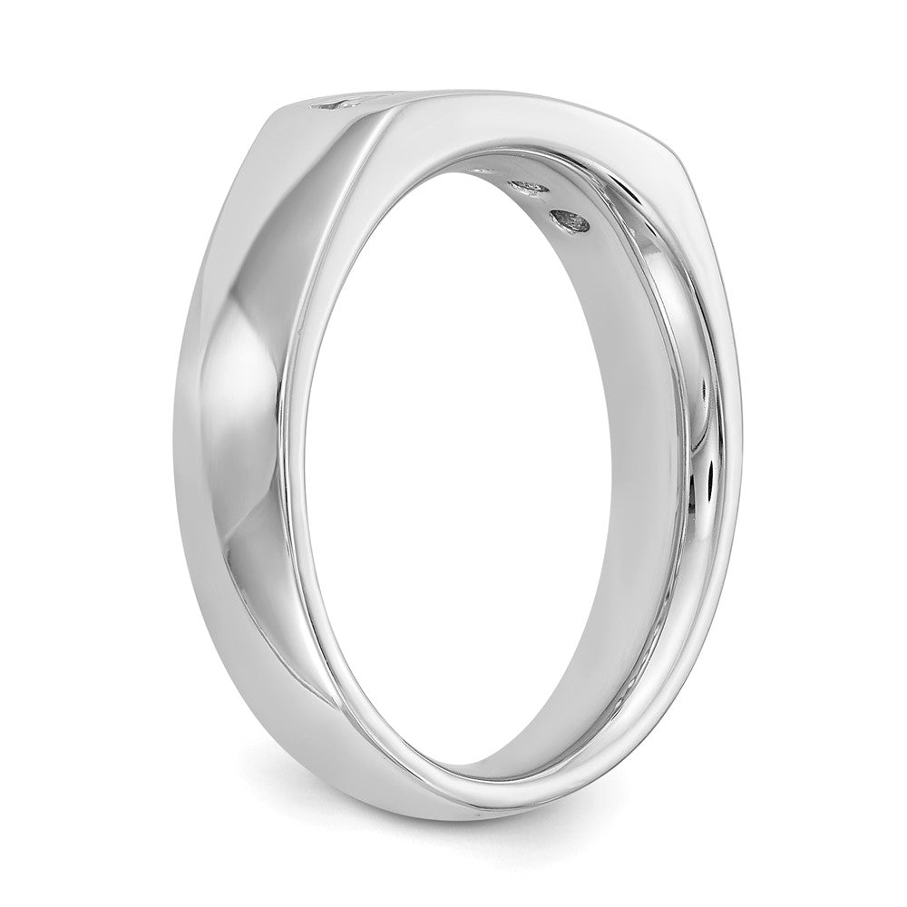 14K White Gold 5-Stone Real Diamond Channel Band
