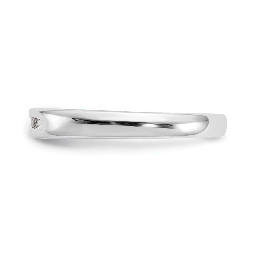 14K White Gold 5-Stone Real Diamond Channel Band