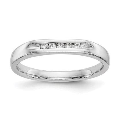 14K White Gold 5-Stone Real Diamond Channel Band