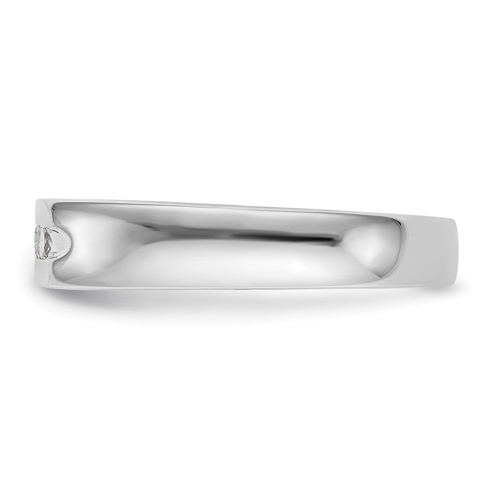 14K White Gold 5-Stone Real Diamond Channel Band