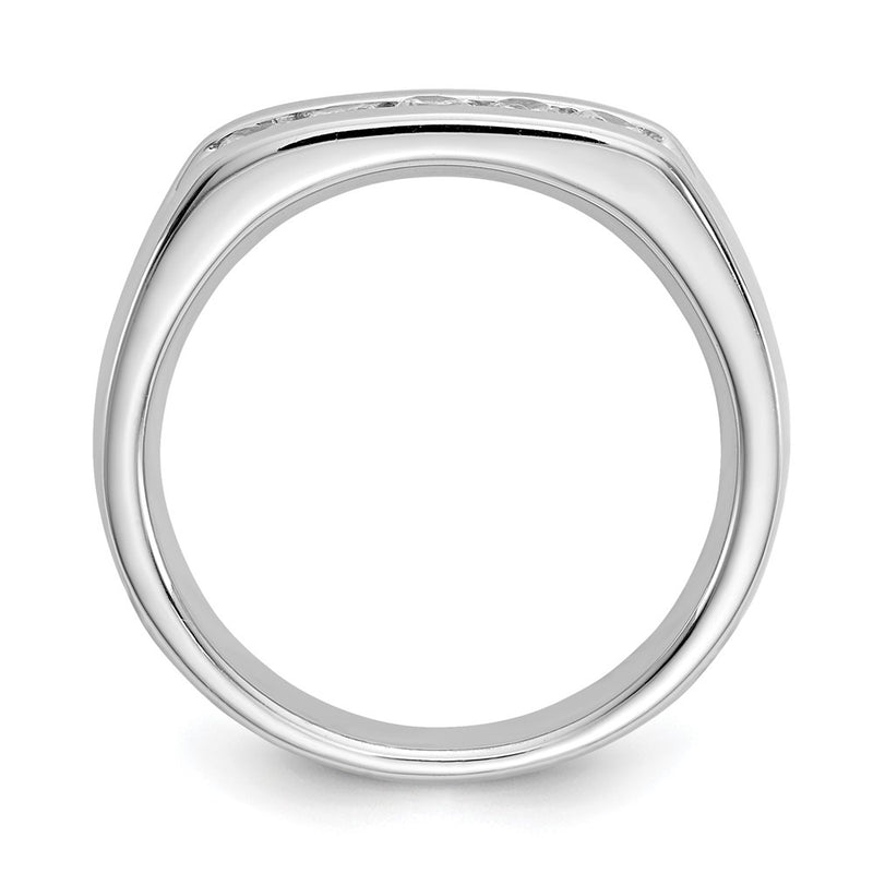 14K White Gold 5-Stone Real Diamond Channel Band