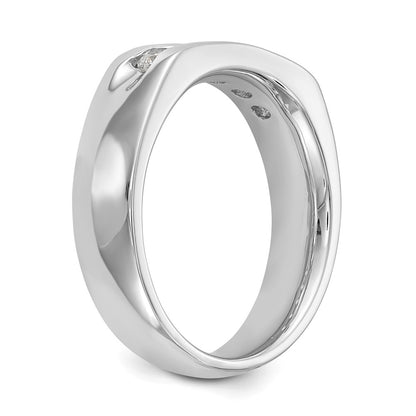 14K White Gold 5-Stone Real Diamond Channel Band