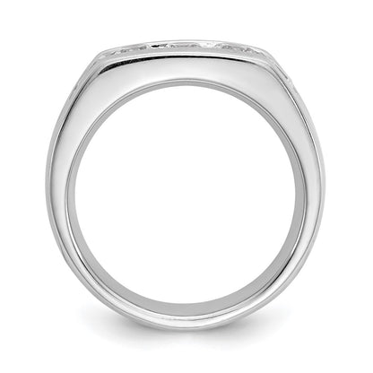 14K White Gold 5-Stone 1 carat Round Diamond Complete Channel Wedding Band Ring