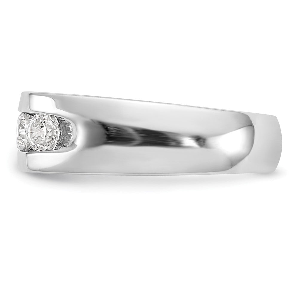 14K White Gold 5-Stone 1 carat Round Diamond Complete Channel Wedding Band Ring
