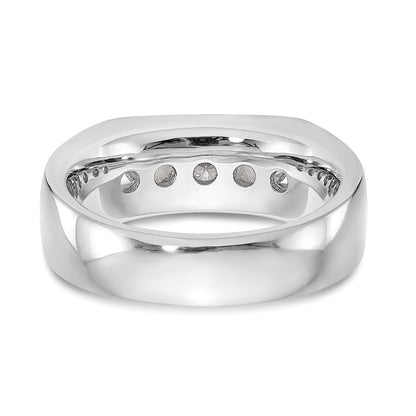 14K White Gold 5-Stone 1 carat Round Diamond Complete Channel Wedding Band Ring