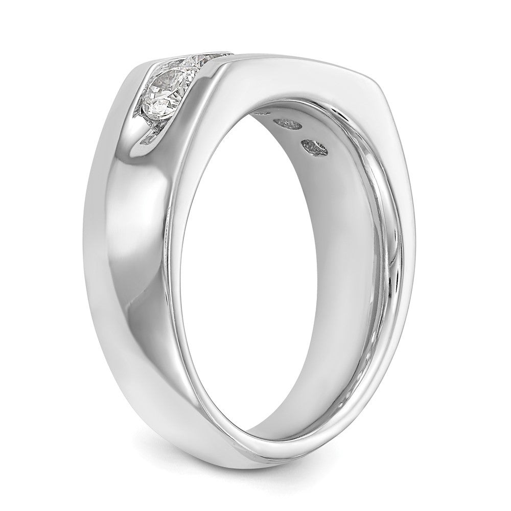 14K White Gold 5-Stone 1 carat Round Diamond Complete Channel Wedding Band Ring