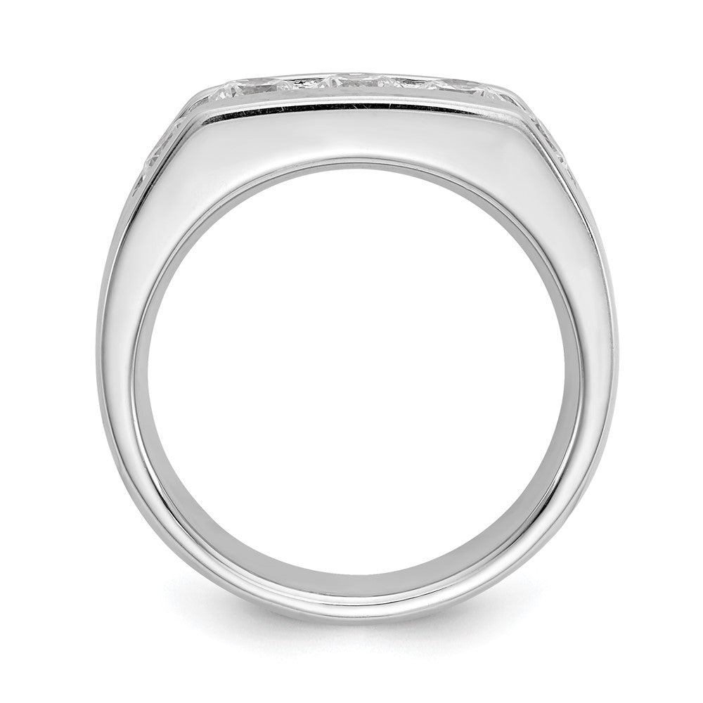 14K White Gold 5-Stone 1.25 carat Round Diamond Complete Channel Wedding Band Ring