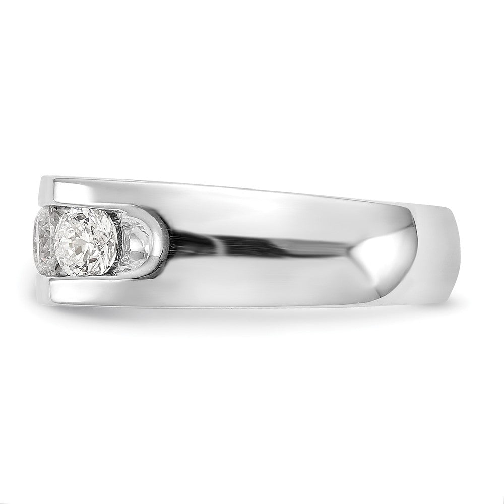 14K White Gold 5-Stone 1.25 carat Round Diamond Complete Channel Wedding Band Ring