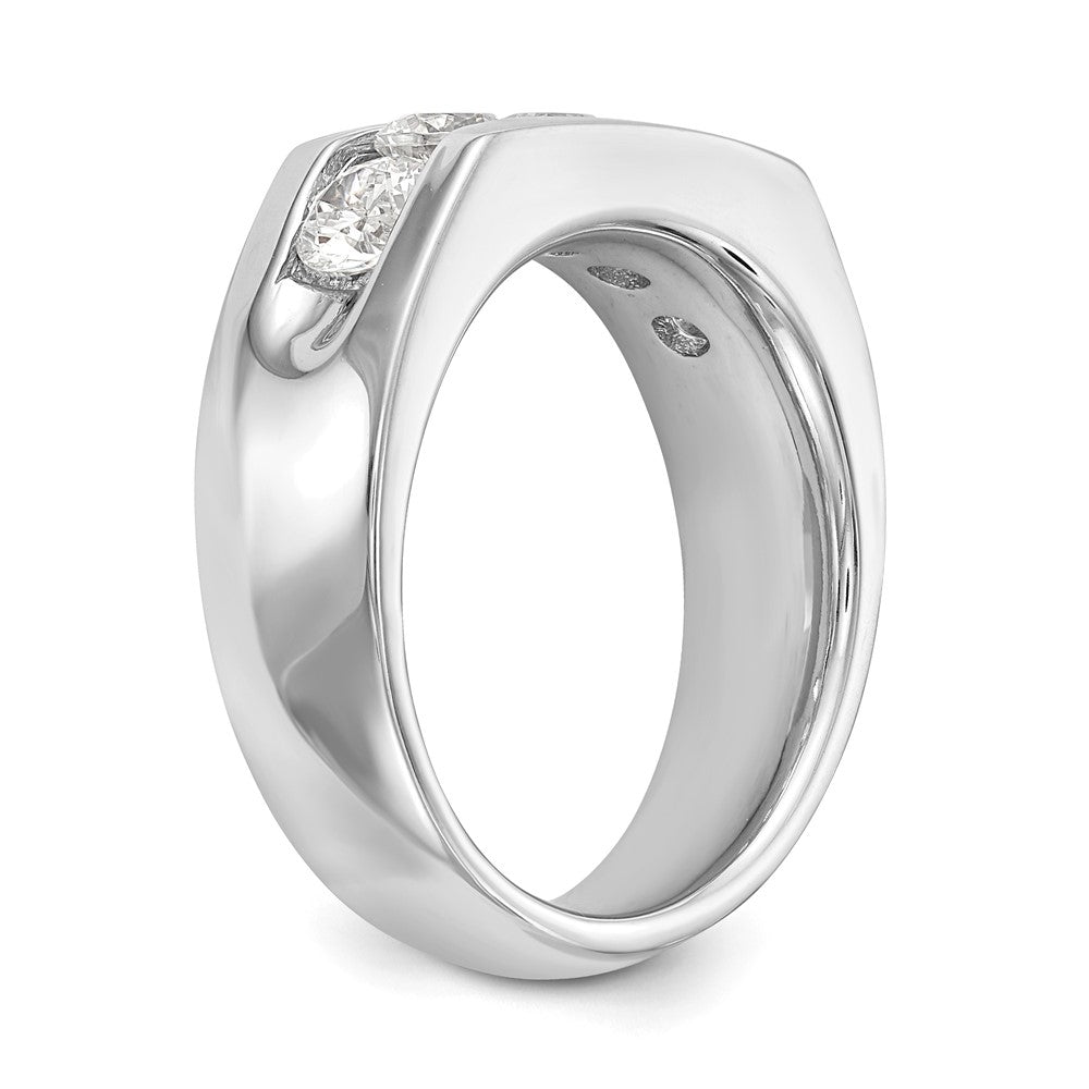 14K White Gold 5-Stone 1.25 carat Round Diamond Complete Channel Wedding Band Ring