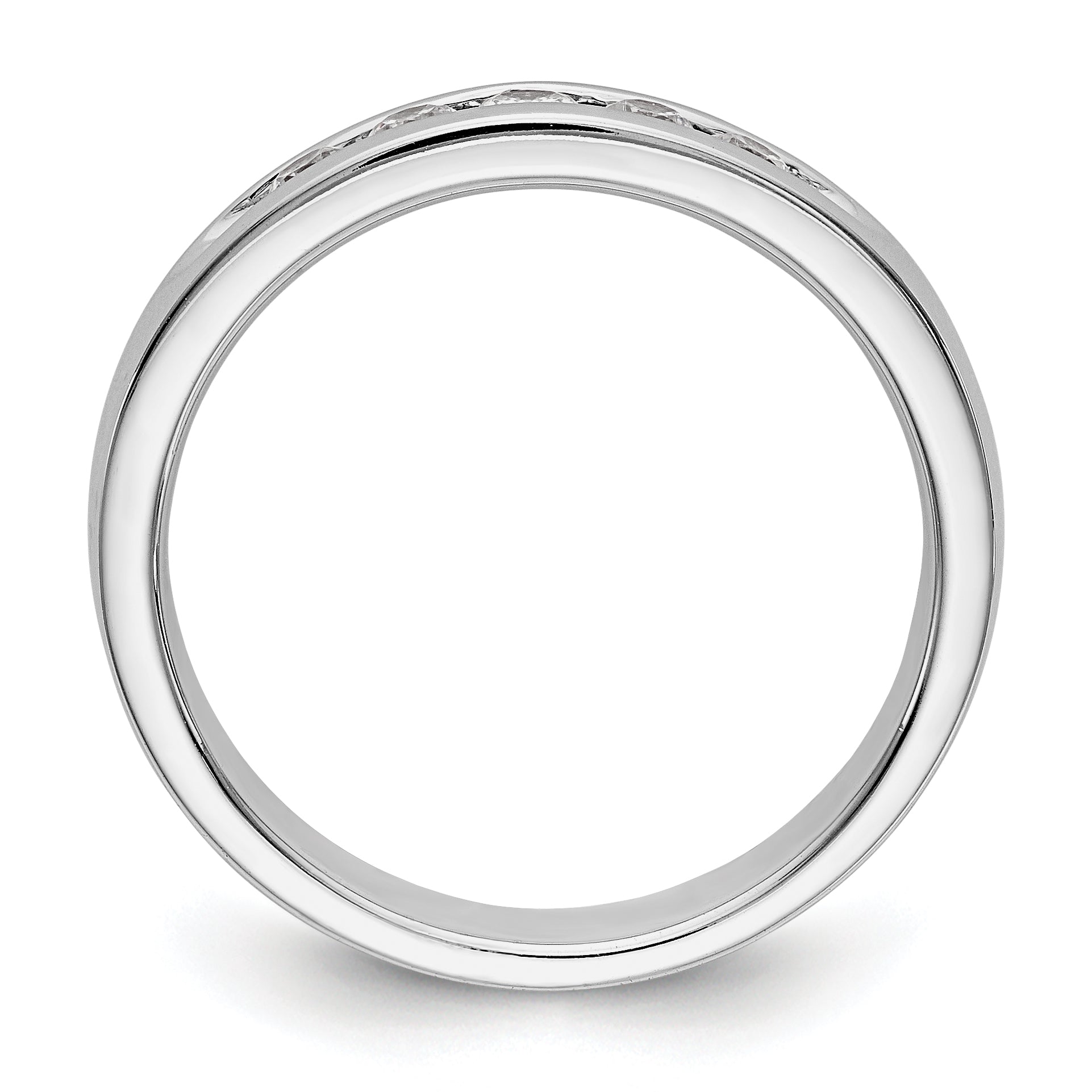 14K White Gold 5 Stone Diamond Channel Band