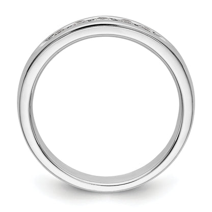 14K White Gold 5 Stone Diamond Channel Band