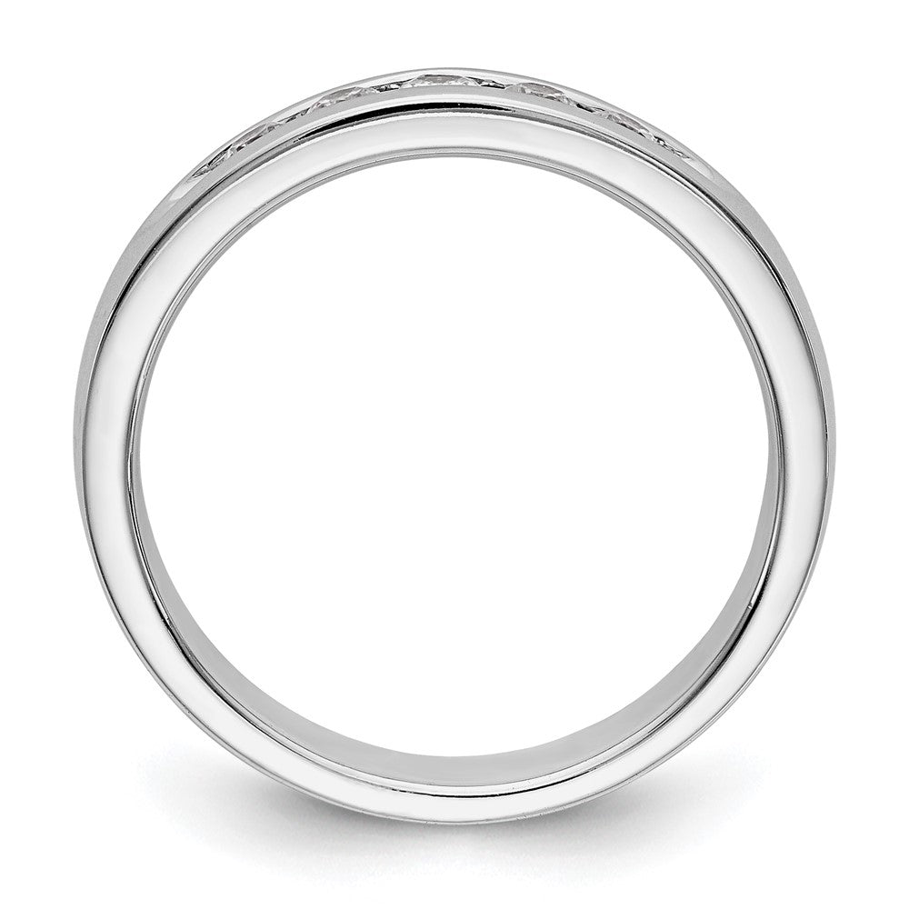 14K White Gold 5 Stone Diamond Channel Band