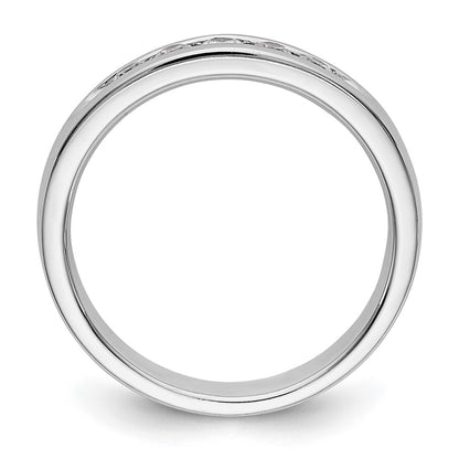 14K White Gold 5 Stone Diamond Channel Band