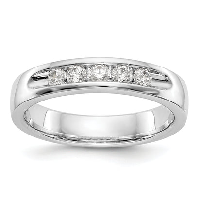 14K White Gold 5 Stone Diamond Channel Band