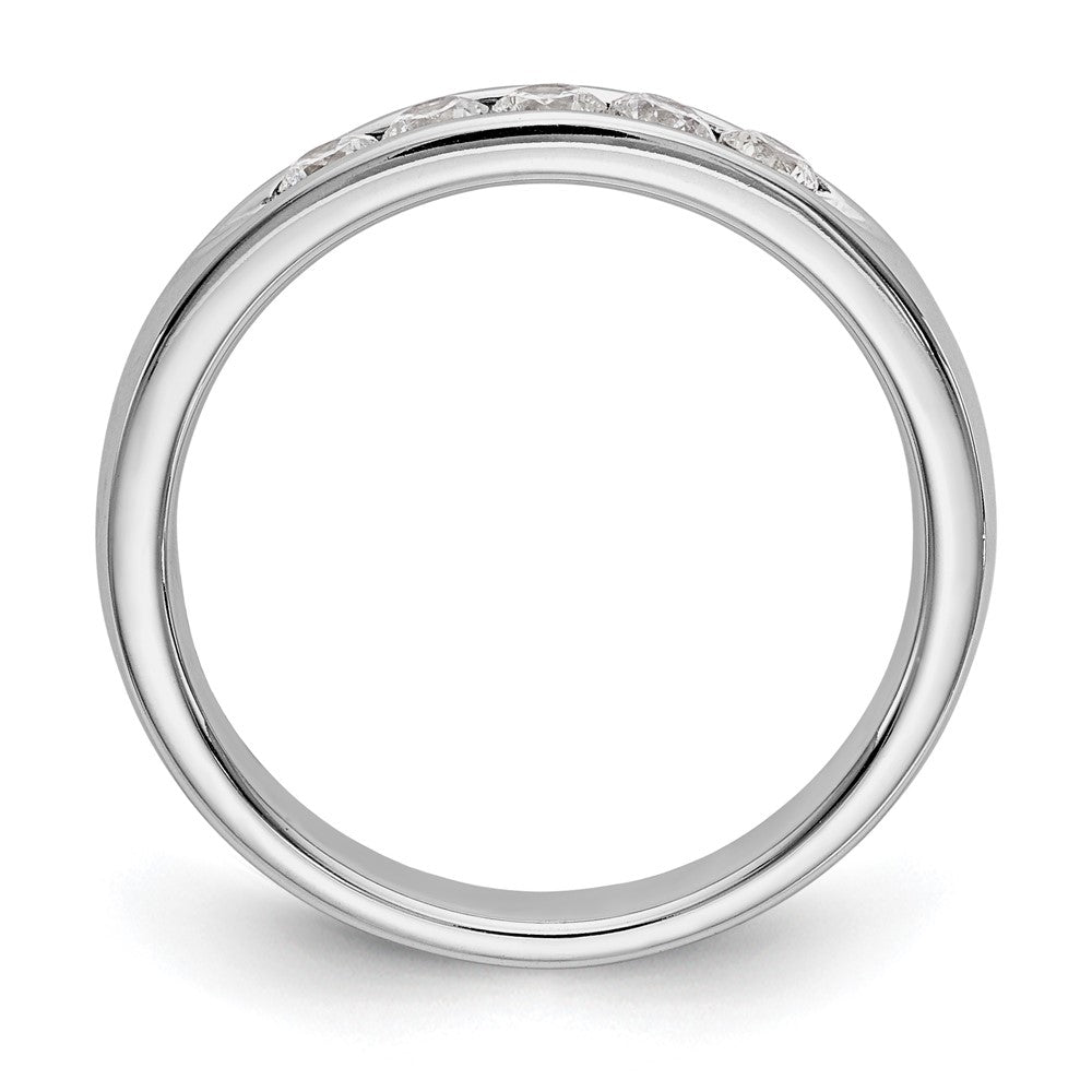 14K White Gold 5 Stone 1/3 Carat Round Diamond Complete Channel Band