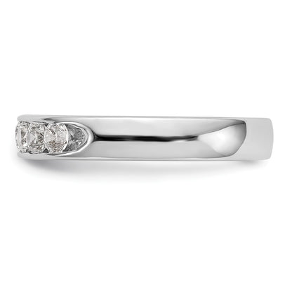 14K White Gold 5 Stone 1/3 Carat Round Diamond Complete Channel Band