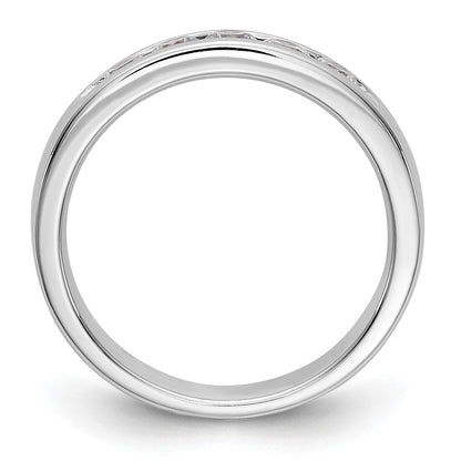 14K White Gold 5-Stone 1/2 carat Round Diamond Complete Channel Wedding Band Ring