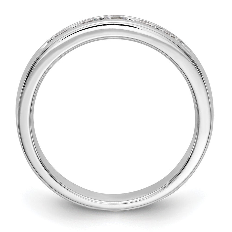14K White Gold 5-Stone 1/2 carat Round Diamond Complete Channel Wedding Band Ring