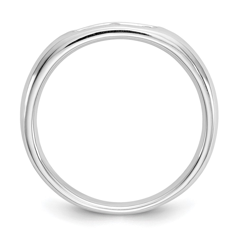 14K White Gold 5-Stone Real Diamond Channel Band