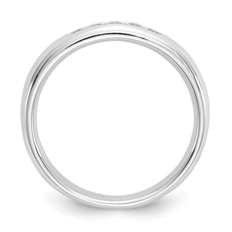 14K White Gold 5-Stone Real Diamond Channel Band