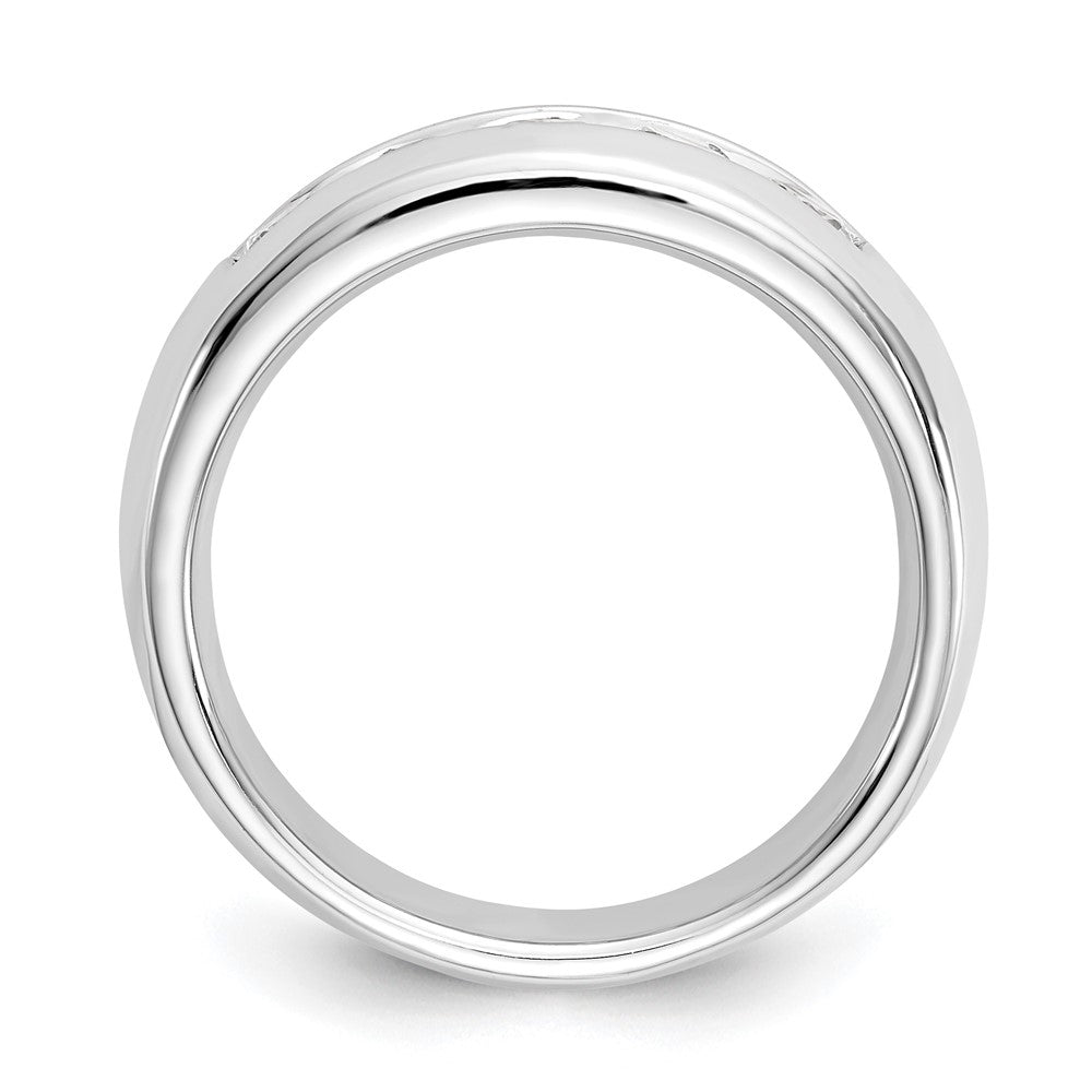 14K White Gold 5-Stone Real Diamond Channel Band
