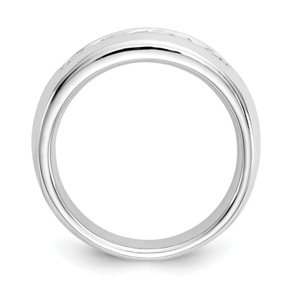 14K White Gold 5-Stone Real Diamond Channel Band