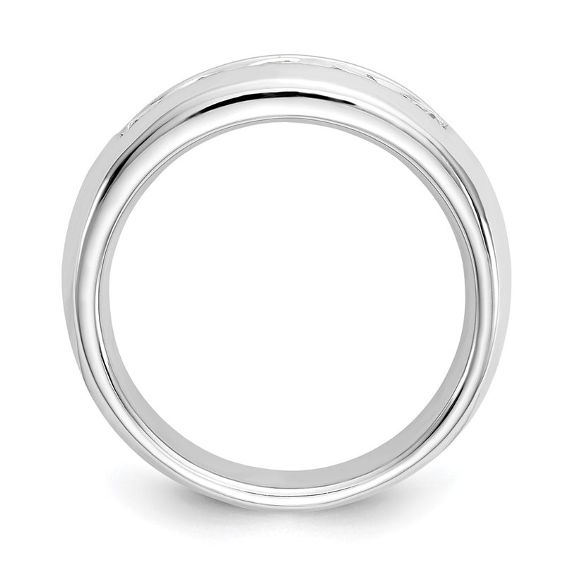 14K White Gold 5-Stone Real Diamond Channel Band