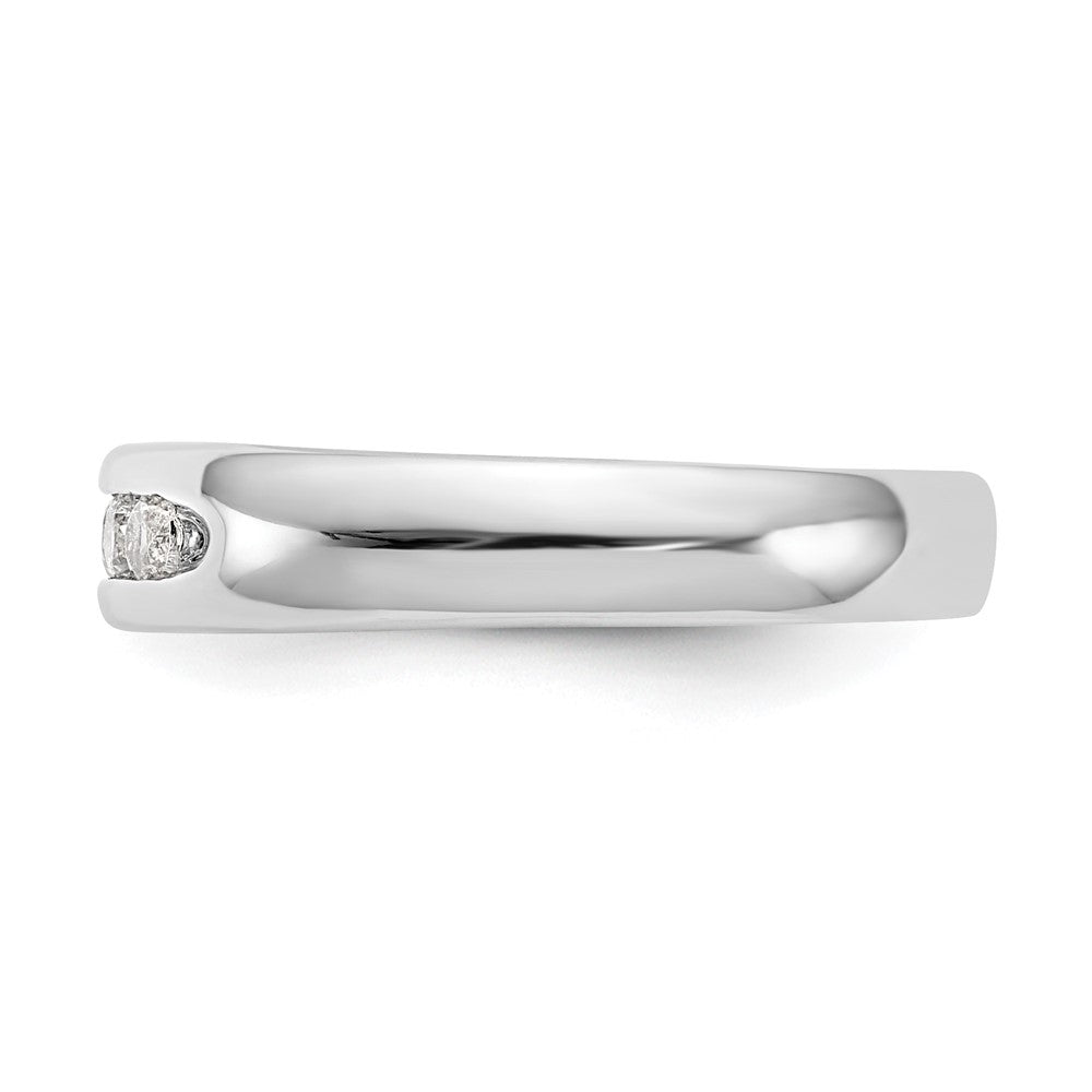 14K White Gold 5-Stone Real Diamond Channel Band