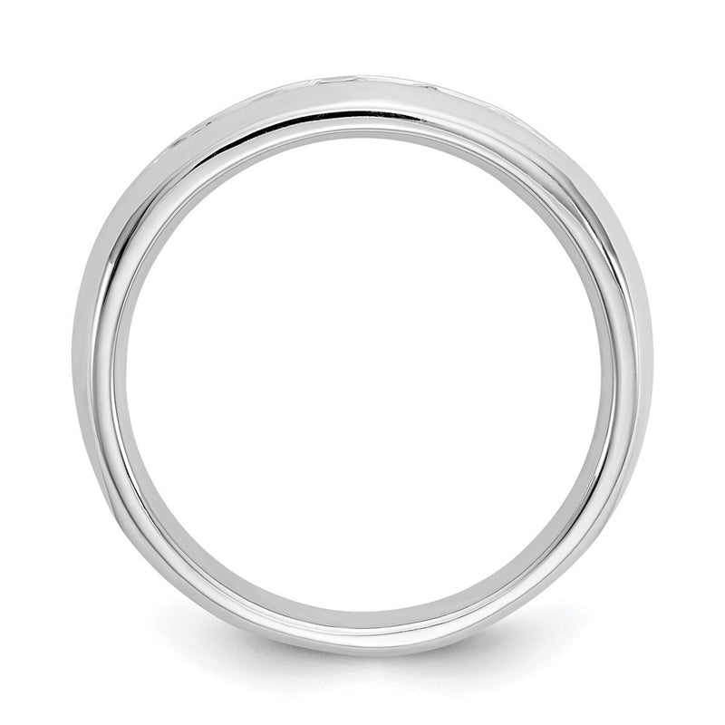 14K White Gold 5-Stone Real Diamond Channel Band