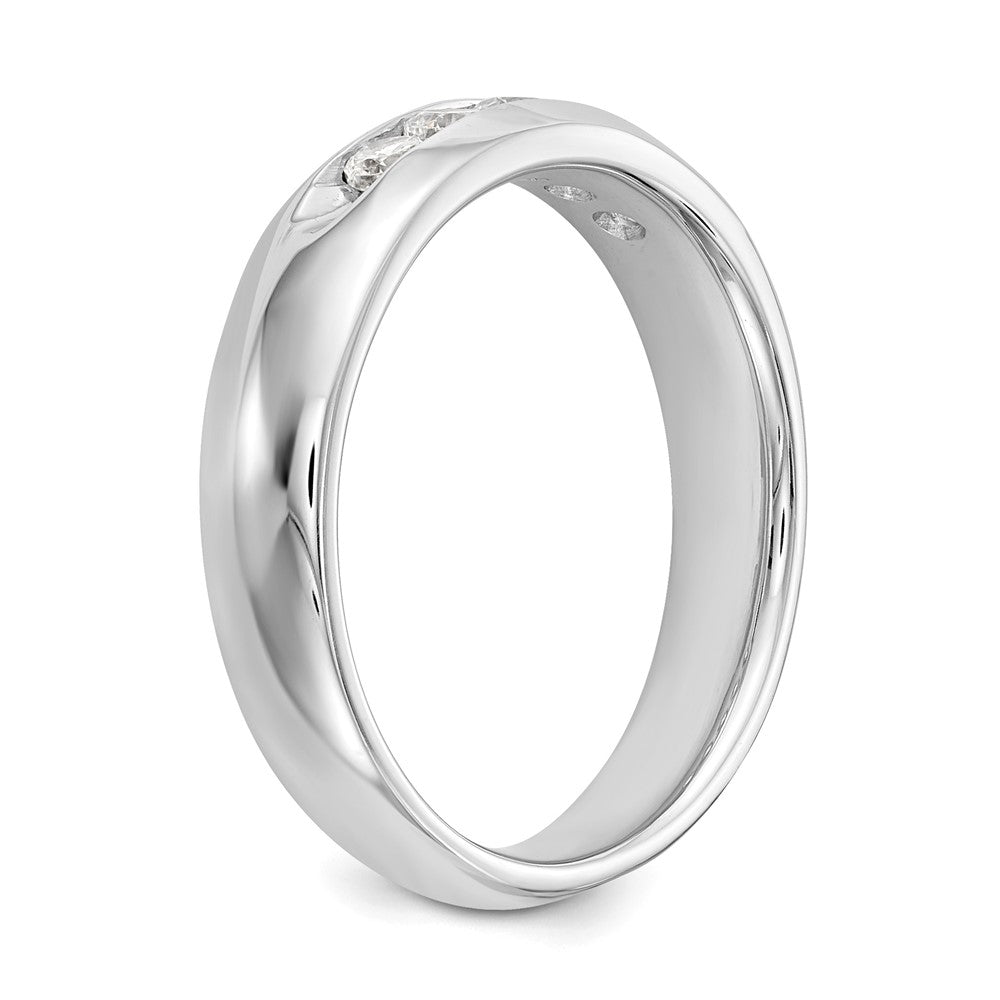 14K White Gold 5-Stone Real Diamond Channel Band
