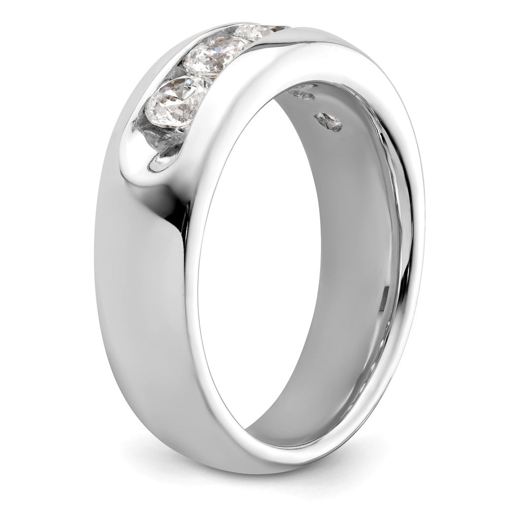 14K White Gold 5 Stone 1 Carat Round Diamond Complete Channel Band