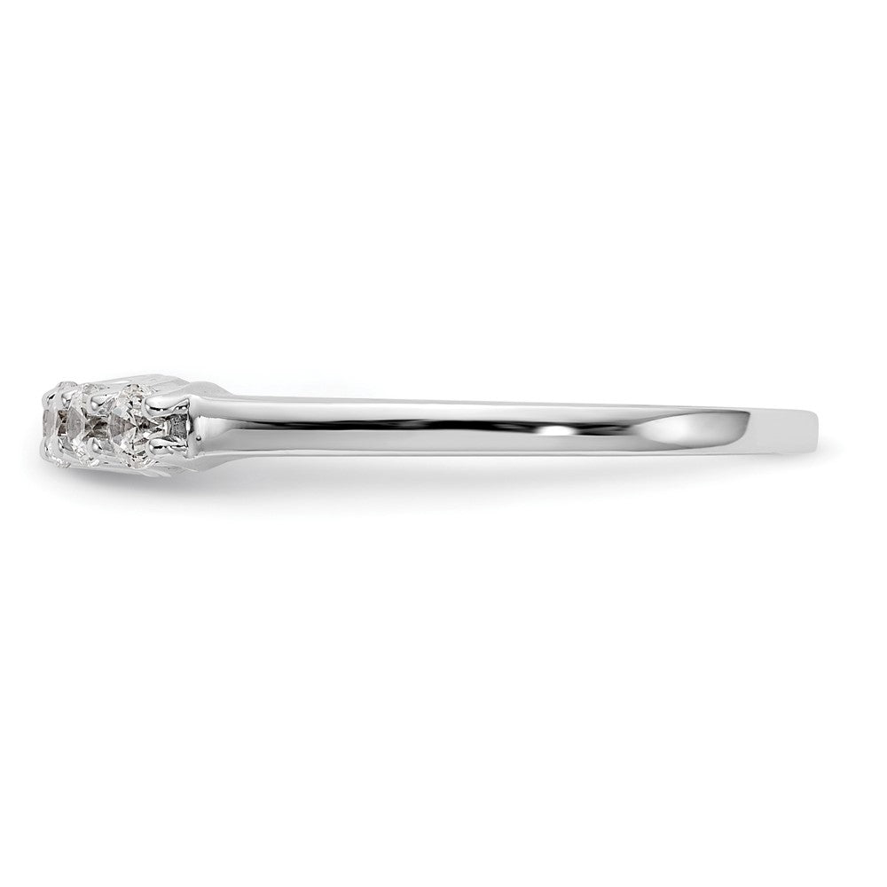 14K White Gold 5-Stone Real Diamond Band