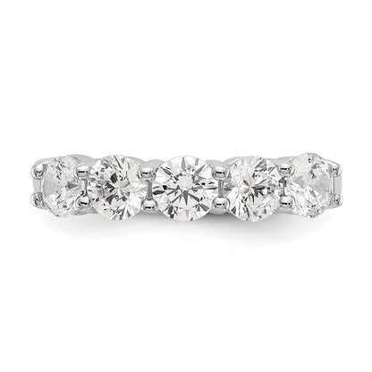 14k White Gold 1 1/3 Ct. Lab Grown Diamond VS/SI+ G+ Five Stone Fashion Band Ring
