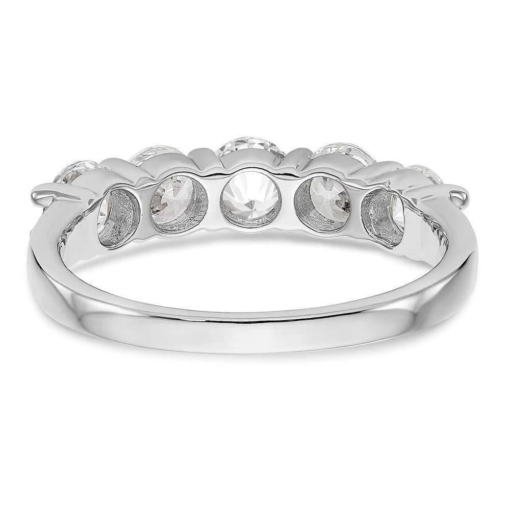 14k White Gold 1 1/3 Ct. Lab Grown Diamond VS/SI+ G+ Five Stone Fashion Band Ring