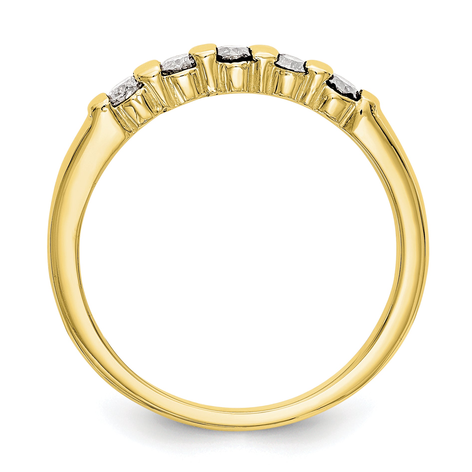 10K Yellow Gold 5 Stone Diamond Band